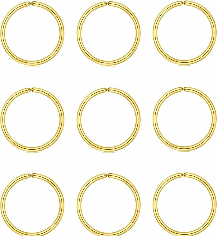 MODRSA Modrsa Nose Rings Hoops Hoop Nose Ring Nose Hoops 22G 20G 18G Cartilage Hoop Earring Thin Cartilage Earring Hoop Helix Hoop Earring Small Hoop Earrings For Cartilage Tragus Hoop Earring Lip Hoop | Body Piercing Rings