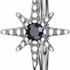 Pierced Owl Pierced Owl Black Cz Crystal Centered Starburst Bendable Annealed Nose/Cartilage Ring | Body Piercing Rings