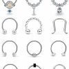 Prjndjw Prjndjw Septum Rings 16G 40Pcs Surgical Steel Septum Jewelry Horseshoe Rings Helix Tragus Cartilage Earring Hoop 16Gauge Piercing Jewelry For Women Men 8Mm 10Mm Septum Clicker Piercing Retainer | Body Piercing Rings