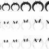 Generic 18 Pcs Acrylic Septum Pincher Ring, C Shape Buffalo Septum Stretching Kit Clear White Black Septum Piercing Horseshoe Septum Nose Rings Pierced Nose, Nipple Or Earring Ring 4/6/8/10/12/14G | Body Piercing Rings