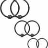 Ruifan Ruifan 18G 8Mm 10Mm 12Mm Nose Hoop Lip Eyebrow Tongue Helix Tragus Cartilage Septum Piercing Ring 6Pcs | Body Piercing Rings