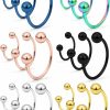 SCERRING Scerring 20G Nose Hoop Rings Stainless Steel Nose Horseshoe Hoop Rings Eyebrow Lip Ear Tragus Septum Piercing Jewelry Hanger Retainer 6-14Mm 18-30Pcs | Body Piercing Rings