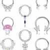 Drperfect Drperfect 8 Pcs Septum Rings 16G For Women 16 Gauge Small Silver Surgical Steel Stainless Steel 8Mm 10Mm Septum Ring Hoop Nose Rings Septum Piercing Jewelry | Body Piercing Rings