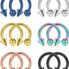 Ruifan Ruifan 12Pcs 12G Surgical Steel Nose Pa Septum Horseshoe Hoop Earring Eyebrow Tragus Lip Piercing Ring | Body Piercing Rings