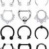 Tvalccoy Tvalccoy Septum Rings Septum Jewelry Daith Piercing Jewelry Septum Rings 16G Septum Ring Septum Piercing Septum Smiley Piercing Jewelry 16G Septum Ring Daith Earrings Septum Clicker Daith Jewelry | Body Piercing Rings