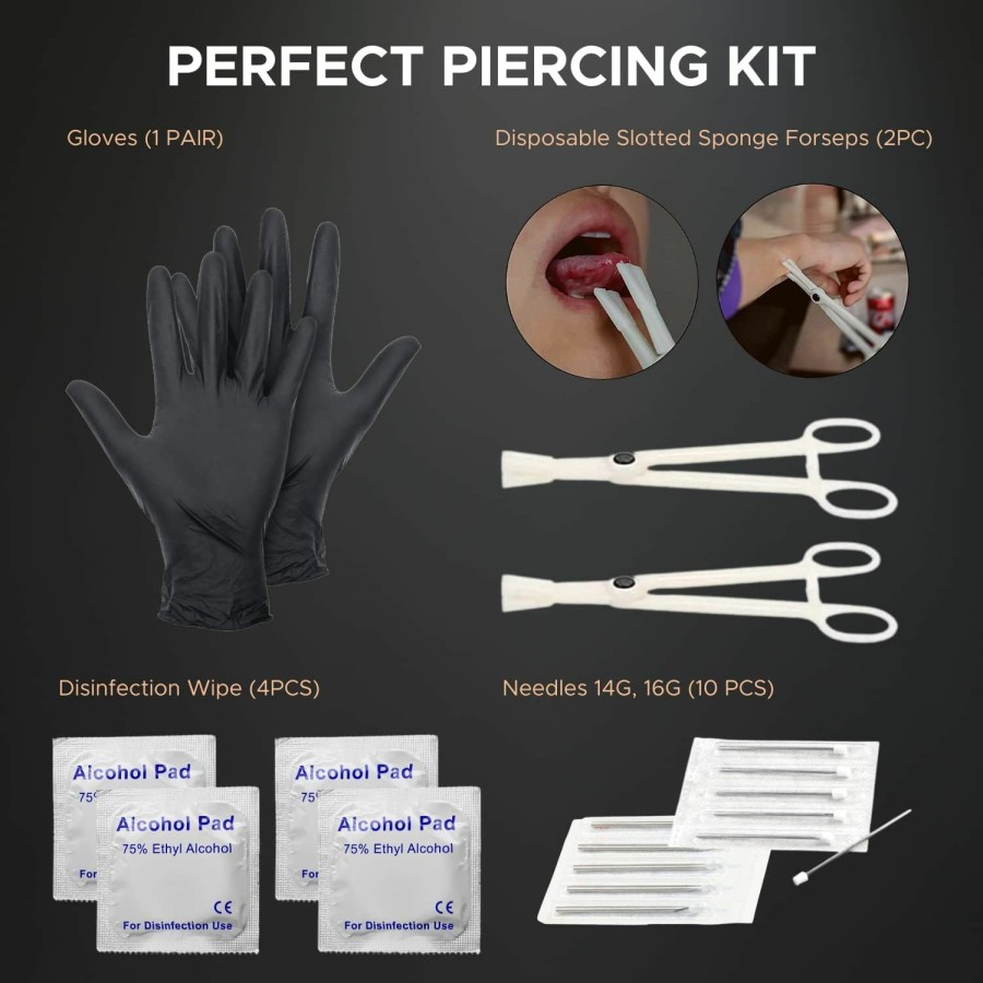 BodyJ4You Bodyj4You 156Pc Body Piercing Kit | Belly Ring Nose Septum Tragus Ear Cartilage Industrial | Horseshoe Ring Hoop Barbell Stud Spike | 14G 16G 18G 20G | Random Mix Jewelry | Body Piercing Rings