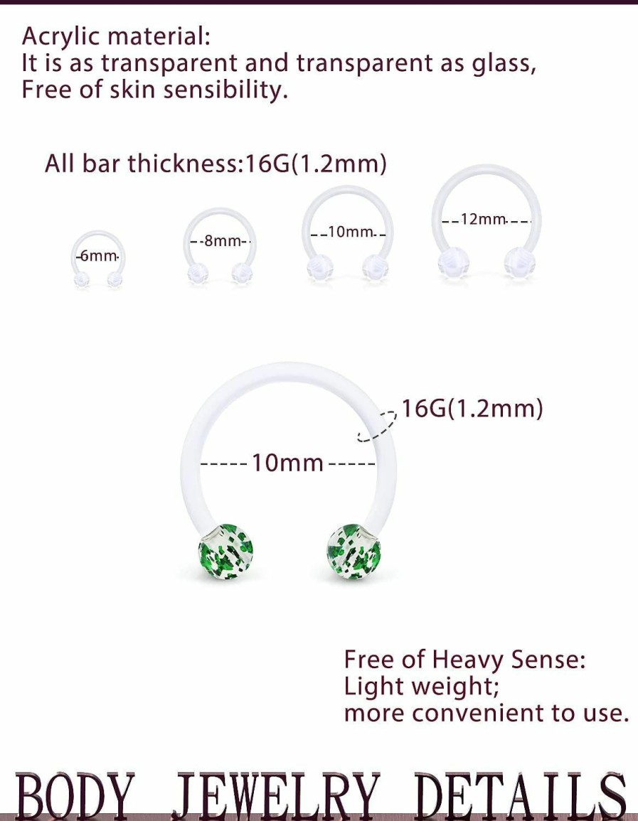 Jenxnjsjo Jenxnjsjo Septum Rings Septum Jewelry Daith Piercing Jewelry Septum Rings 16G Septum Ring Septum Piercing Septum Smiley Piercing Jewelry 16G Septum Ring Daith Earrings Daith Jewelry Lip Rings | Body Piercing Rings