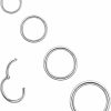 ryclye 16G 18G Nose Rings Hoop 316L Stainless Steel Hinged Earrings Rings Hoop Septum Rings Set Helix Ring Daith Ring Lip Rings Body Piercing Jewelry Set 4Pcs(6Mm 8Mm 10Mm 12Mm)Silver Gold Rosegold Black | Body Piercing Rings