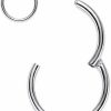 M MOOHAM Nose Rings Hoop, 316L Surgical Steel Hinged Nose Rings Hoop 20G 18G 16G 14G Septum Ring Helix Cartilage Hoop Earring Body Piercing Jewelry 5Mm-14Mm Diameter, Gold, Rose Gold, Silver, Black, Rainbow | Body Piercing Rings