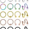 Dyknasz Dyknasz 12-20Pcs 16G Twisted Spiral Barbell Hinged Segment Clicker Rings Cartilage Helix Daith Tragus Earring Surgical Steel Lip Labret Hoop Rings Piercing Jewelry For Women Men | Body Piercing Rings