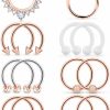 Yaalozei Yaalozei 16G 14G Septum Rings Hypoallergenic Surgical Steel Septum Nose Rings Hoop Tragus Cartilage Helix Earrings Hoops Piercing Jewelry For Women Men 10Mm | Body Piercing Rings