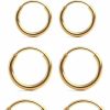 Ruifan Ruifan 4 Pairs Stainless Steel Mens Womens Earrings Cartilage Lip Piercing Nose Septum Hoop 18G 8Mm-14Mm | Body Piercing Rings