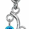 Pierced Owl Pierced Owl - 14G Stainless Steel Cascading Cz Crystal Vine Dangling Belly Button Ring | Body Piercing Rings