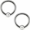 Ftovosyo Ftovosyo G23 Titanium Pa Ring Captive Bead Rings Spring Action Bcr Ball Rings 00G 0G 2G 4G 6G 8G 12G Pierced Body Jewelry For Women 2Pcs 12-19Mm | Body Piercing Rings