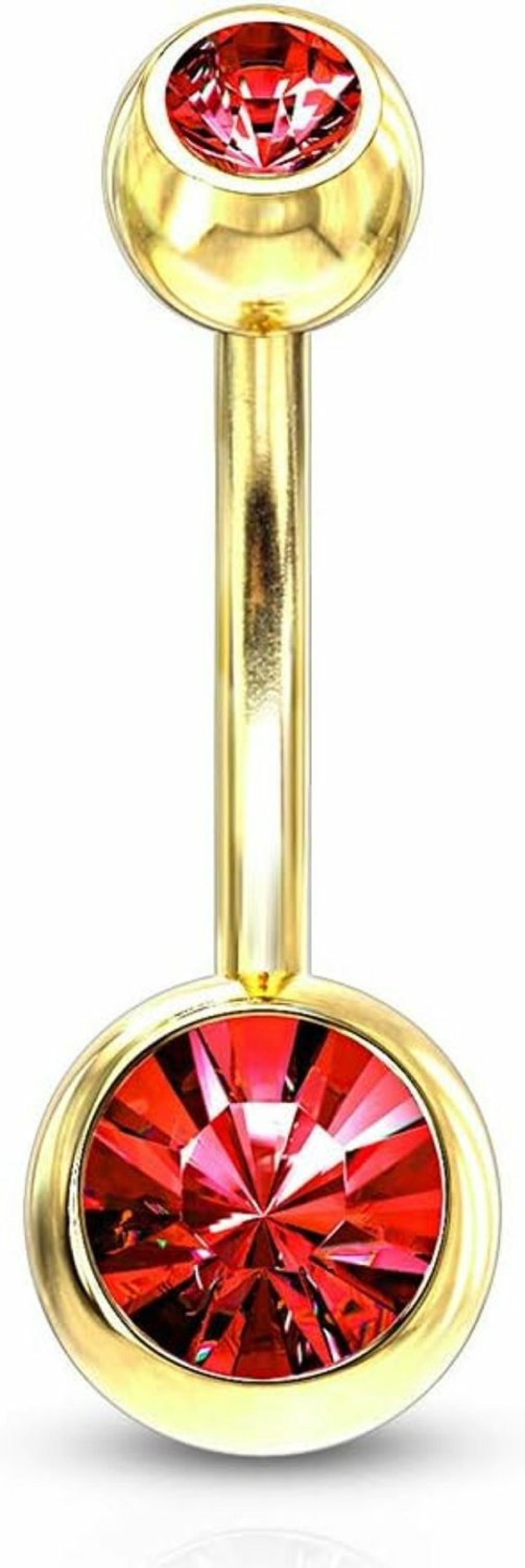 FIFTH CUE Fifth Cue Double Press Fit Jeweled Gold Ip Over 316L Surgical Steel Belly Button Rings | Body Piercing Rings