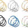 Lusofie Lusofie 18Pcs 6-10Mm Nose Ring Hoop Septum Lip Ear Hoop Rings Stainless Steel Hoop Nose Rings Body Piercing Jewelry For Women Men(6 Colors) | Body Piercing Rings