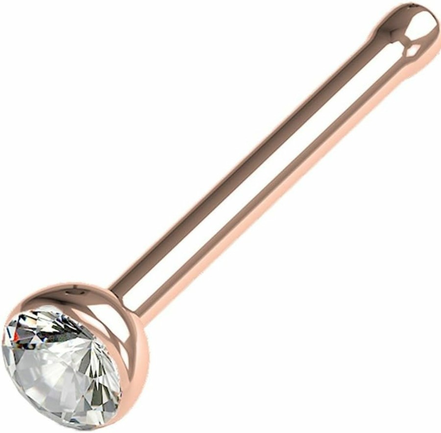 FIFTH CUE Fifth Cue Cubic Zirconia Press Fit Nose Bone Stud Titanium Ip 316L Surgical Steel | Body Piercing Rings