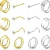 Subiceto Subiceto 20Pcs Surgical Steel Double Hoop Ring Body Piercing Jewelry 1.5Mm 2Mm 2.5Mm Cz | Body Piercing Rings