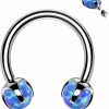 Amelia Fashion Amelia Fashion 16 Gauge Claw Set Opal Internally Threaded 316L Surgical Steel Horseshoes For Cartilage, Daith, Eyebrow, Septum And More (Choose Color) | Body Piercing Rings