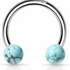 Amelia Fashion Amelia Fashion 16 Gauge Synthetic Turquoise Internally Threaded 316L Surgical Steel Horseshoe | Body Piercing Rings