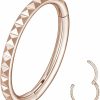 MissNity Missnity 316L Surgical Steel Hinged Nose Rings Hoop 20G 18G 16G 14G, Diameter 6Mm To 10Mm, Color Gold - Rose Gold - Silver - Black - Rainbow | Body Piercing Rings