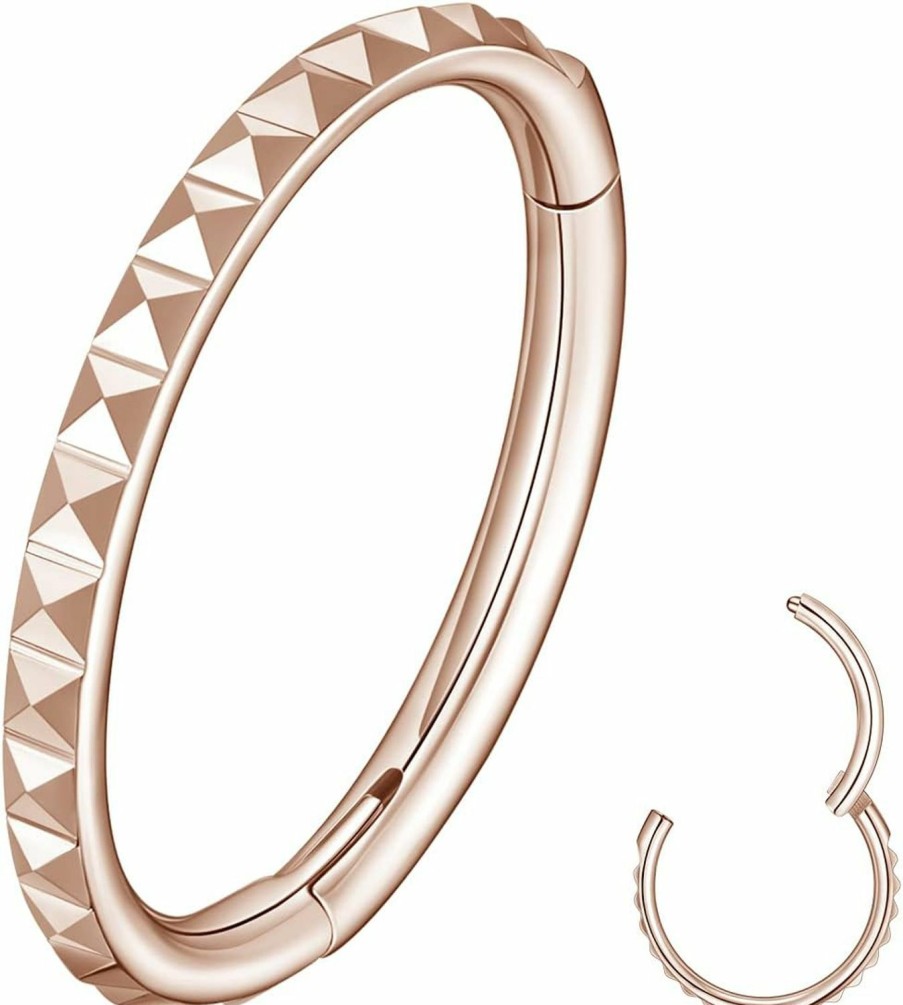 MissNity Missnity 316L Surgical Steel Hinged Nose Rings Hoop 20G 18G 16G 14G, Diameter 6Mm To 10Mm, Color Gold - Rose Gold - Silver - Black - Rainbow | Body Piercing Rings