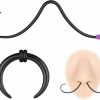 ZS Zs 16G 14G Mustache Septum Rings, Stainless Steel Buffalo Horseshoe Nose Septum Rings, Septum Mustache Hanger Piercing Jewelry | Body Piercing Rings