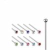 Luxe Modz Luxe Modz 20Ga Surgical Steel 1.5Mm Fish Tail Nose Ring With Press Fit Fishtail Custom Bend Nose Stud Assorted Cz Colors Randomly Picked 10 Pieces | Body Piercing Rings