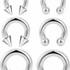 Ftovosyo Ftovosyo Good Weight For Ear Gauges Earrings 2G 4G 6G 8G 12G Pa Ring Internally Threaded Ball Horseshoe Barbells Large Septum Ring Surgical Steel Pierced Body Jewelry For Women Men | Body Piercing Rings