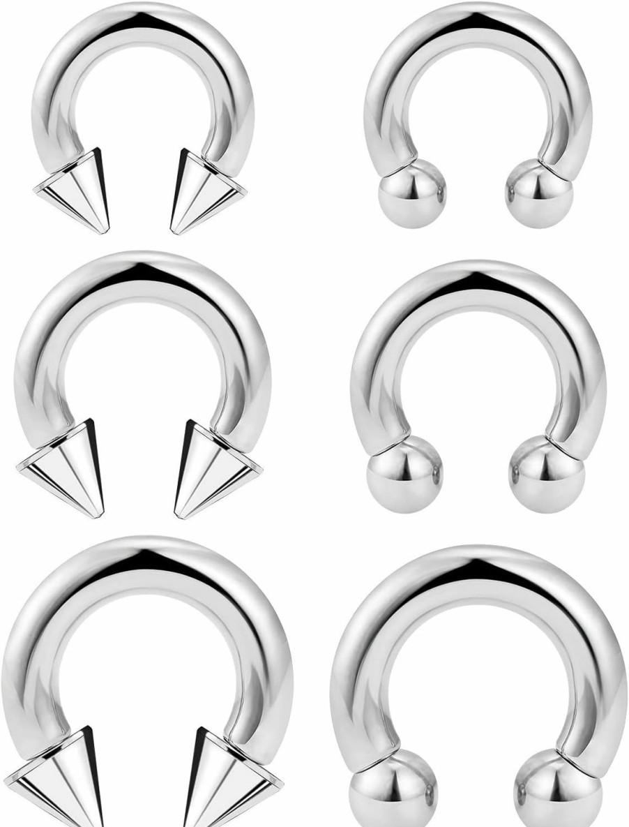 Ftovosyo Ftovosyo Good Weight For Ear Gauges Earrings 2G 4G 6G 8G 12G Pa Ring Internally Threaded Ball Horseshoe Barbells Large Septum Ring Surgical Steel Pierced Body Jewelry For Women Men | Body Piercing Rings