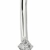 AVORA Avora 10K Gold Simulated Diamond Cz Tiara Belly Button Ring Body Jewelry (14 Gauge) | Body Piercing Rings