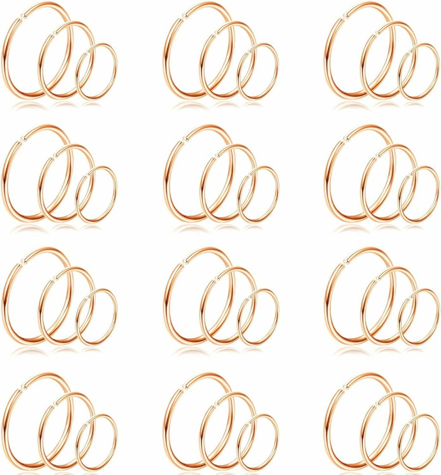 Drperfect Drperfect 36Pcs 20G Nose Ring Hoop For Women Men 316L Stainless Steel Helix Tragus Lip Septum Ring Cartilage Earring Hoop Piercing Jewelry | Body Piercing Rings