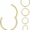 MILACOLATO Milacolato 5Pcs G23 Titanium Nose Rings Hoops 20G 18G 16G Clicker Body Piercing Rings For Septum Cartilage Daith Rook Lip Tragus Helix Conch Ear Lobe Earrings Hypoallergenic Nose Piercing Jewelry Women Men 6/7/8/9/10Mm | Body Piercing Rings