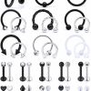 Vsnnsns Vsnnsns 16G Lip Rings Stainless Steel Horseshoe Labret Monroe Lip Rings Nail Cartilage Tragus Helix Earrings Studs Septum Ring Medusa Piercing Jewelry Retainer 8Mm 35Pcs | Body Piercing Rings