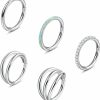 LOYALLOOK Loyallook 5Pcs 316L Surgical Steel Nose Rings Hoop For Women Men Seamless Hinged Segment Ring Hoop Septum Clicker Lip Nose Rings Double Triple Open Stack Sleeper Earring Helix Daith Rook Conch Tragus Piercing Jewelry | Body Piercing Rings