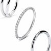 Lcolyoli Lcolyoli 3Pcs Nose Rings Hoops G23 Titanium Nose Piercings Double Hoop Nose Rings 20G 18G 16G Hinged Cz Septum Clicker Conch Cartilage Helix Tragus Daith Earring Piercing Jewelry For Women Men | Body Piercing Rings