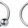 Dtja 20G Sterling Silver Ball Bead Sleeper Tiny Small Hoop Earrings Tragus Cartilage Nose Rings Septum Dainty Piercing Huggie Hoops | Body Piercing Rings