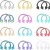 ORAZIO Orazio 24-48Pcs Septum Jewelry 16G Surgical Steel Nose Septum Rings Septum Piercing Jewelry Rose Gold Black Horseshoe Septum Ring For Women Men 16 Gauge Lip Eyebrow Daith Helix Piercing Ring 8Mm 10Mm | Body Piercing Rings