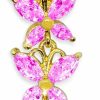 Pierce2GO Pierce2Go Anodized Gold 316L 3 Butterflies Dangle Belly Ring With Cz Stones | Body Piercing Rings