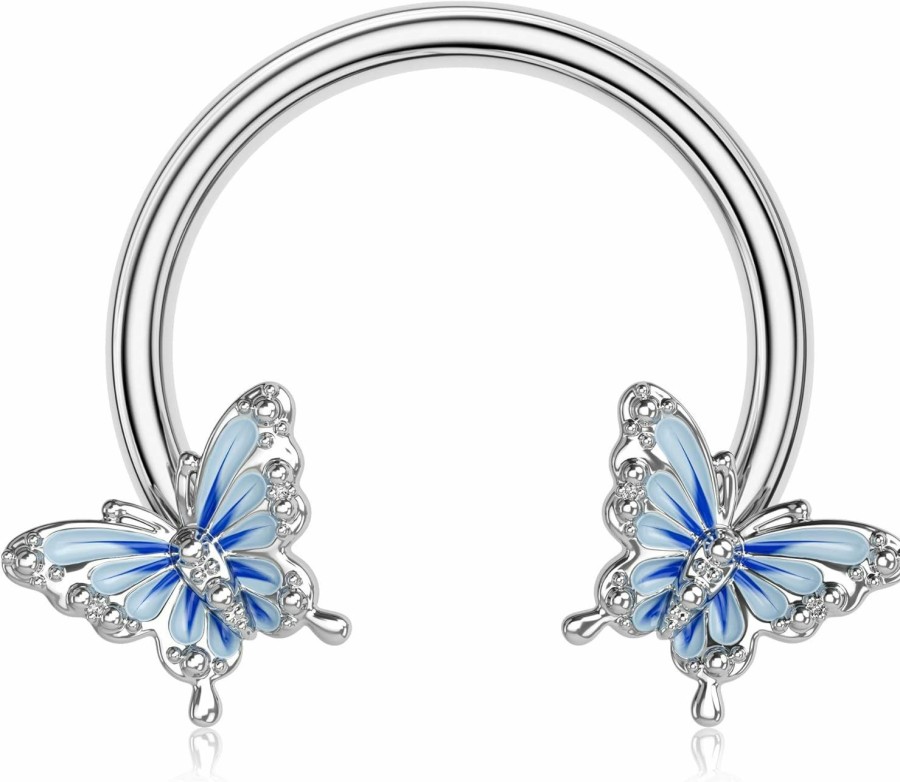 OUFER Oufer Butterfly Daith Earrings, 316L Surgical Steel Septum Nose Rings, 16G Daith Tragus Conch Piercing Jewelry, Cartilage Hoop Earrings For Women And Men… | Body Piercing Rings