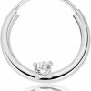 AVORA Avora 14K Gold Simulated Diamond Cz Solitaire Cartilage Hoop - 050 Gauge | Body Piercing Rings