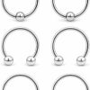 Prjndjw Prjndjw 16G 14G 12G 8G 6G Septum Rings Surgical Steel Setpum Jewelry 10Mm 12Mm 14Mm 16Mm Septum Nose Rings For Women Silver Black Purple Septum Ring Lip Rings Eyebrow Piercing Jewelry Rook Earrings | Body Piercing Rings