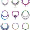 REVOLIA Revolia 9Pcs 16G Stainless Steel Septum Rings Clicker Ring Hoop Nose Ring Cartilage Helix Daith Tragus Earring Hinged Piercing | Body Piercing Rings