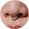 NONTAI 16G Flower Daith Hoop Earring Septum Clicker Hinged Septum Ring Nose Ring Piercing | Body Piercing Rings