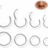 Jstyle Jstyle 8Pcs 16G Surgical Steel Hinged Clicker Segment Nose Rings Hoop Helix Cartilage Daith Tragus Sleeper Earrings Body Piercing 6Mm 8Mm 10Mm 12Mm Improved | Body Piercing Rings