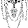 Pierced Owl Pierced Owl 14Ga 316L Surgical Steel Leaflet Chandelier Chained Heart Top Down Dangling Belly Button Ring | Body Piercing Rings