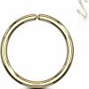 Forbidden Body Jewelry Forbidden Body Jewelry 20G 8Mm Solid 14K Gold Hoop Ring For Nose And Cartilage Piercings | Body Piercing Rings