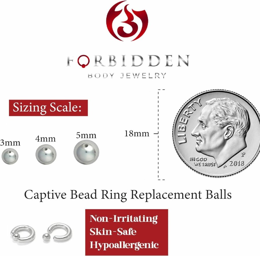 Forbidden Body Jewelry Forbidden Body Jewelry 10Pcs Surgical Steel Captive Bead Ring Replacement Balls | Body Piercing Rings