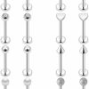 Xnsjeyy Xnsjeyy 16G Lip Rings For Women Stainless Steel Lip Rings Studs Medusa Labret Monroe Piercing Jewelry Tragus Helix Cartilage Forward Earrings Piercing Jewelry For Men 3Mm Cz Diamonds Lip Ring 8 Pairs | Body Piercing Rings