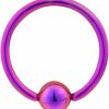 Forbidden Body Jewelry Forbidden Body Jewelry Purple Ip Plated Captive Bead Hoop Ring Surgical Steel Cbr 14G 1/2 Inch | Body Piercing Rings